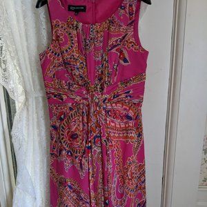 Jones New York Pink Paisley Midi Dress Sz 6